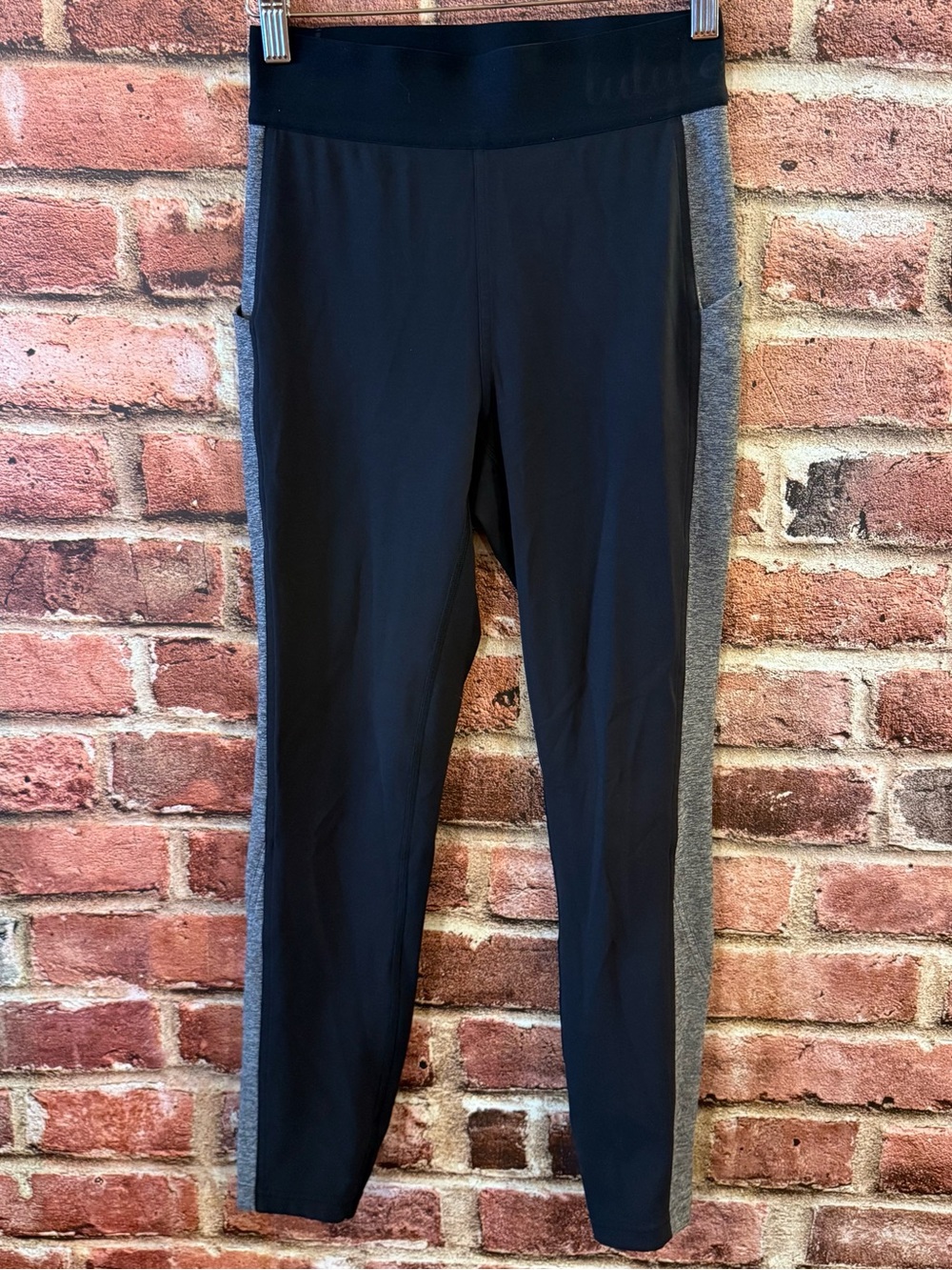 lululemon athletica Black Leggings with Gray Side Panels